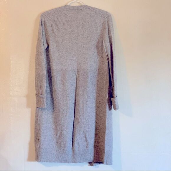Banana Republic Long Cardigan Sweater Gray Italian Yarn Pockets Sz XS Gorgeous - Picture 4 of 4